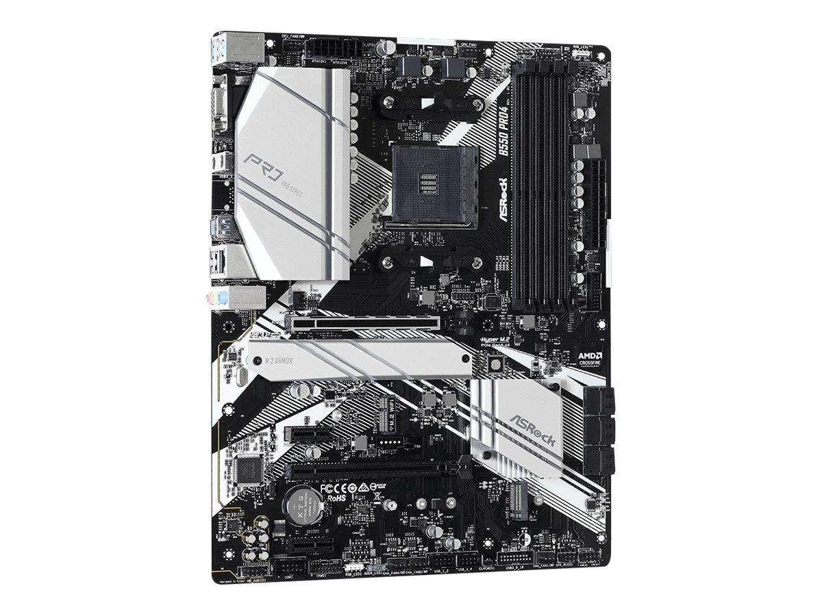 ASRock B550 Pro4 - Motherboard - ATX - Socket AM4 - AMD B550 Chipsatz - USB-C Gen2, USB 3.2 Gen 1, USB 3.2 Gen 2 - Gigabit LAN - Onboard-Grafik (CPU erforderlich)