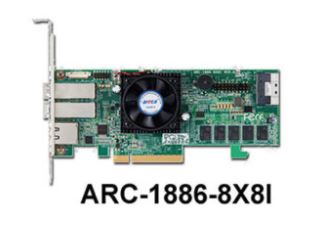 Areca Raid Controller ARC-1886-8X8I 16-Port Tri Mode PCIe 4.0 x8 1x SFF 8654 intern - Raid-Controller