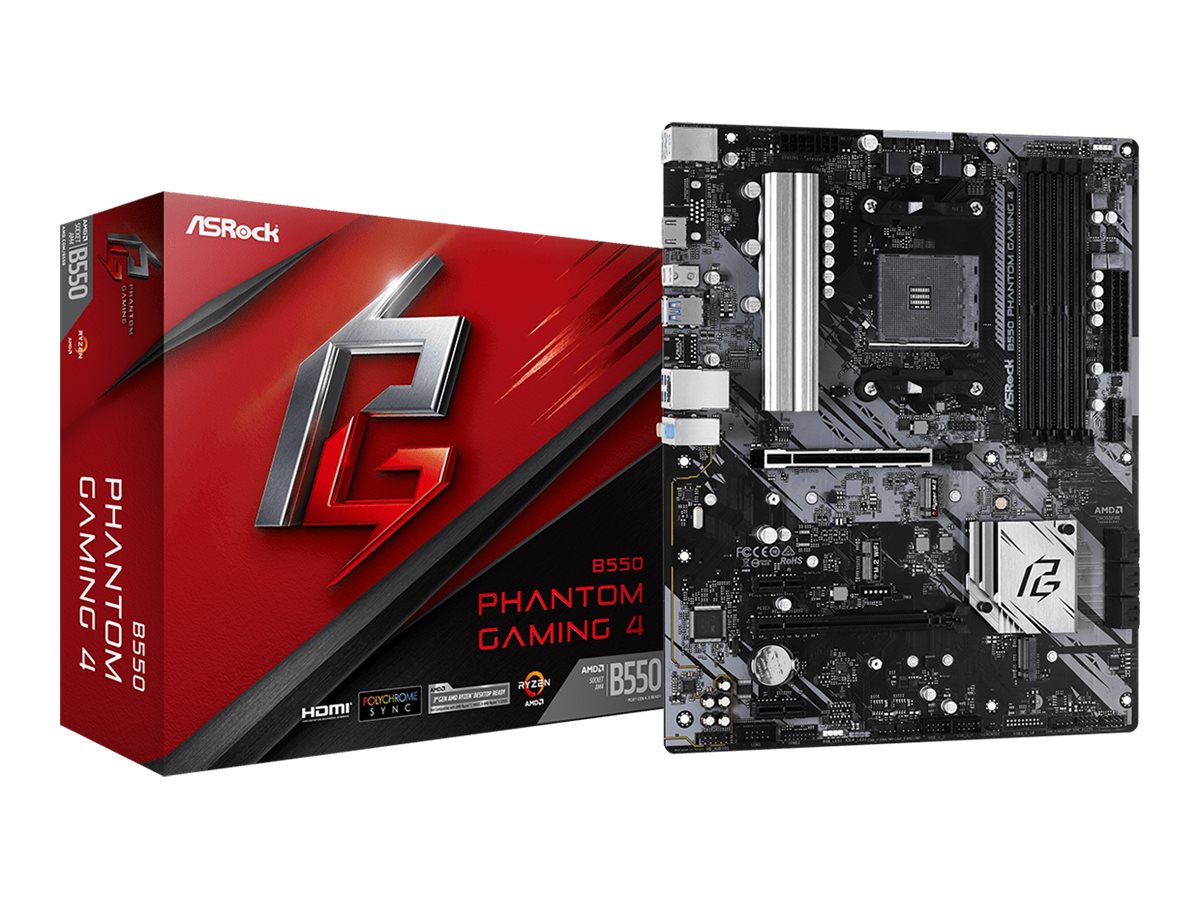 ASRock B550 Phantom Gaming 4 - Motherboard - ATX - Socket AM4 - AMD B550 Chipsatz - USB 3.2 Gen 1 - Gigabit LAN - Onboard-Grafik (CPU erforderlich)