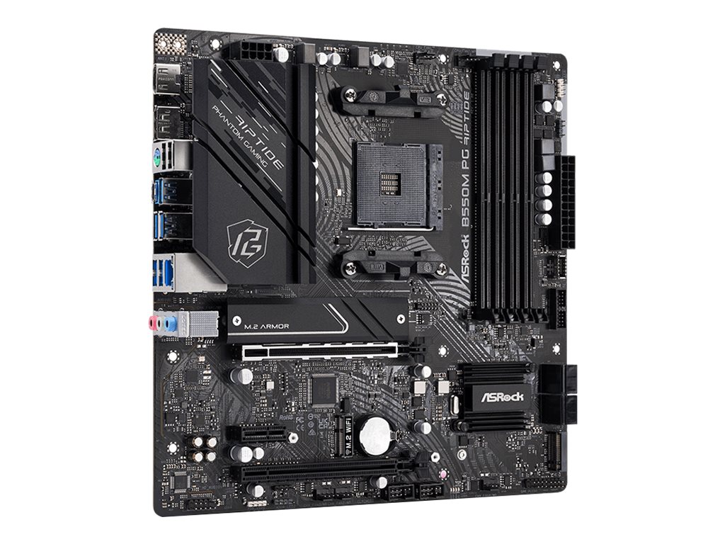 ASRock B550M PG Riptide - Motherboard - micro ATX - Socket AM4 - AMD B550 Chipsatz - USB-C Gen2, USB-C Gen1, USB 3.2 Gen 1, USB 3.2 Gen 2 - 2.5 Gigabit LAN - Onboard-Grafik (CPU erforderlich)