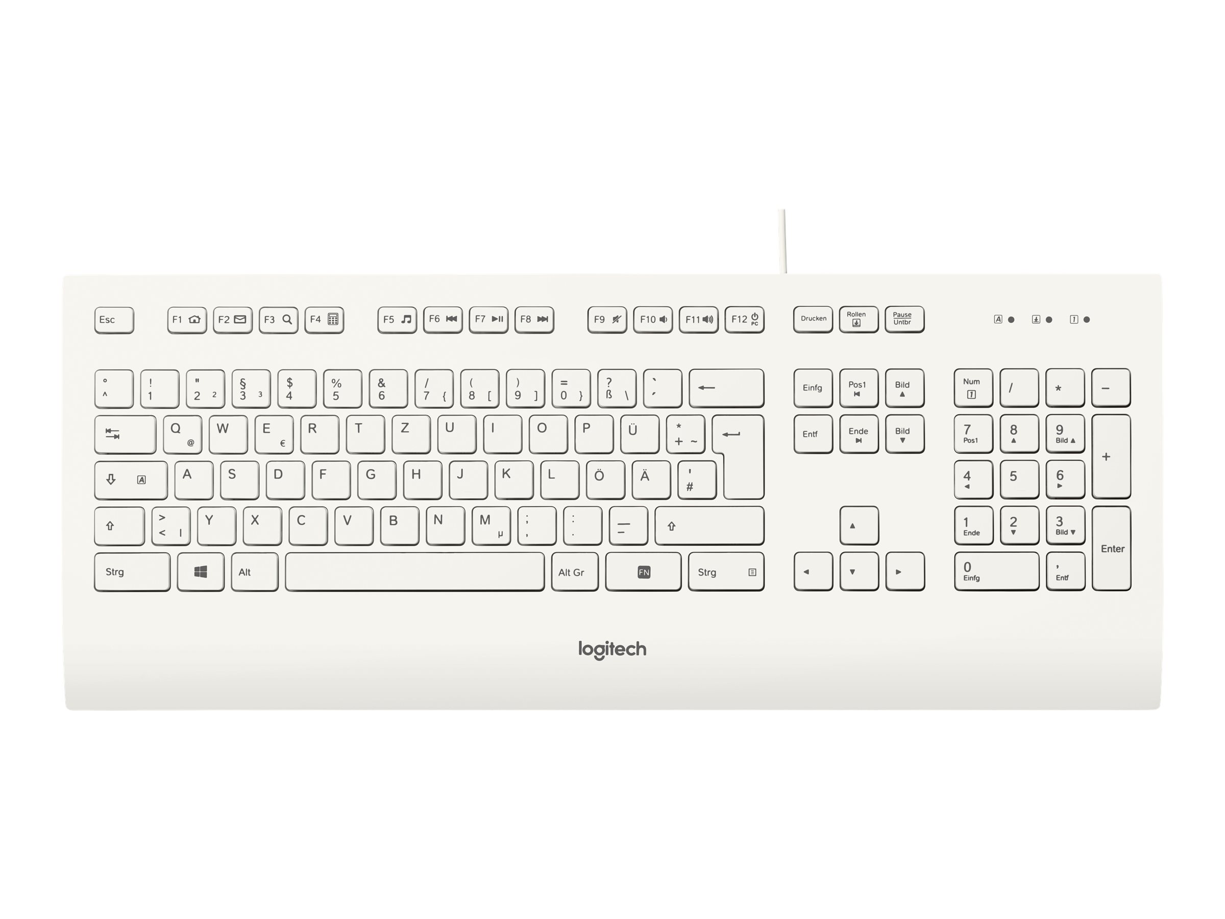 Logitech K280e - Tastatur - USB - Deutsch - weiß