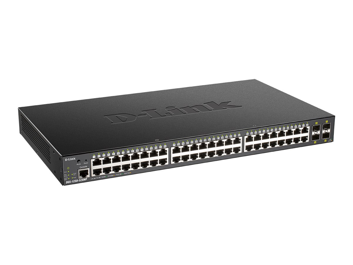 D-Link DGS 1250-52XMP - Switch - L3 Lite - Smart - 48 x 10/100/1000 (PoE)