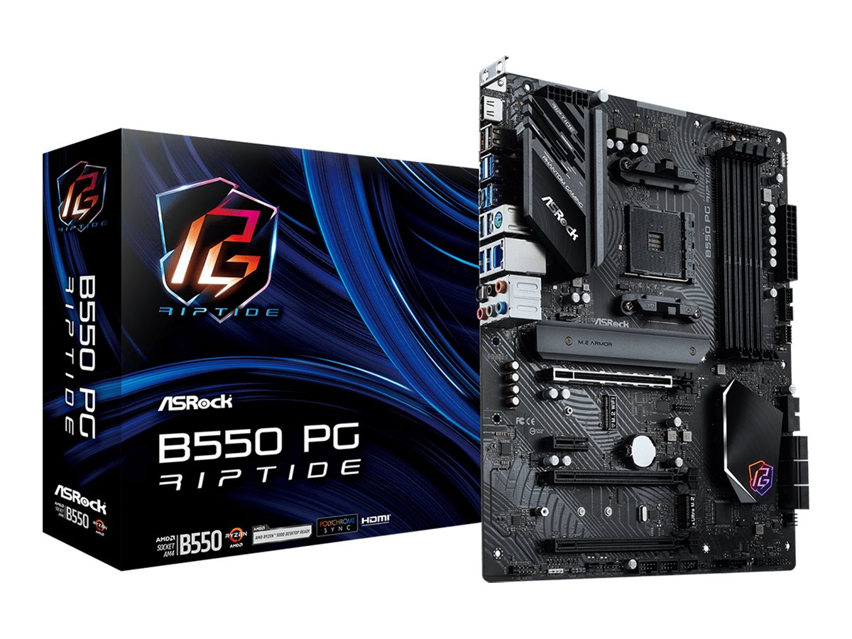 ASRock B550 PG Riptide - Motherboard - ATX - Socket AM4 - AMD B550 Chipsatz - USB-C Gen2, USB 3.2 Gen 1, USB 3.2 Gen 2 - 2.5 Gigabit LAN - Onboard-Grafik (CPU erforderlich)