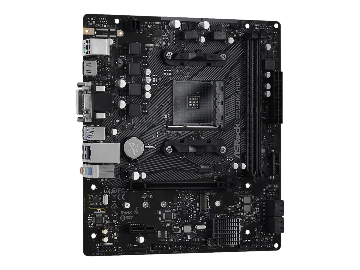 ASRock B550M-HDV - Motherboard - micro ATX - Socket AM4 - AMD B550 Chipsatz - USB 3.2 Gen 1 - Gigabit LAN - Onboard-Grafik (CPU erforderlich)