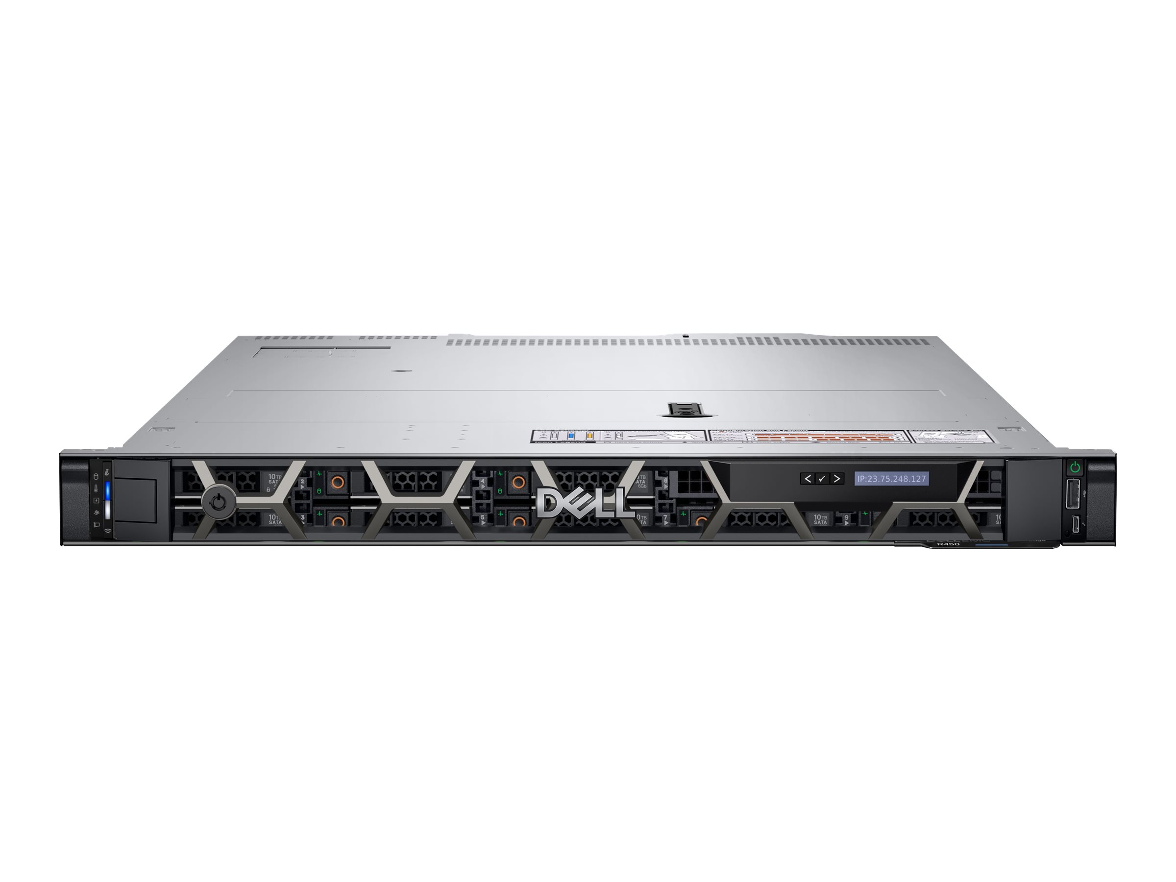 Dell PowerEdge R450 - Server - Rack-Montage - 1U - zweiweg - 2 x Xeon Silver 4310 / 2.1 GHz - RAM 64 GB - SAS - Hot-Swap 6.4 cm (2.5")
