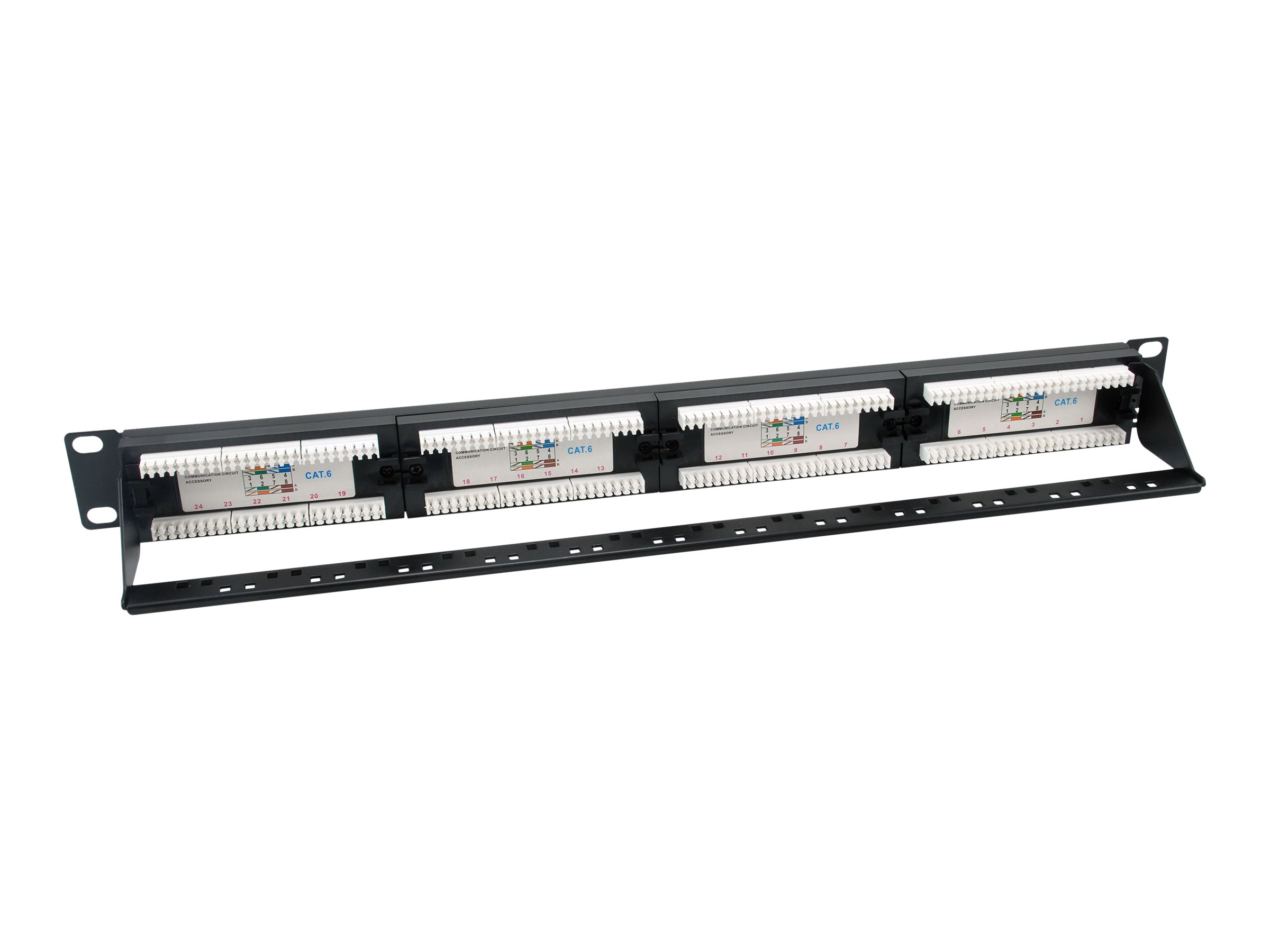 Equip Pro - Patch Panel - CAT 6 - RJ-45 X 24 - Schwarz - 1U - 48.3 cm (19")