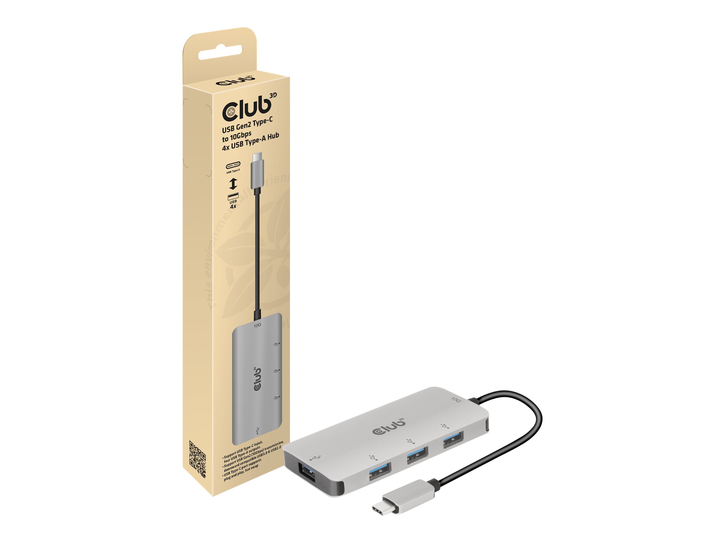 Club 3D CSV-1547 - Hub - 4 x USB 3.1 Gen 2