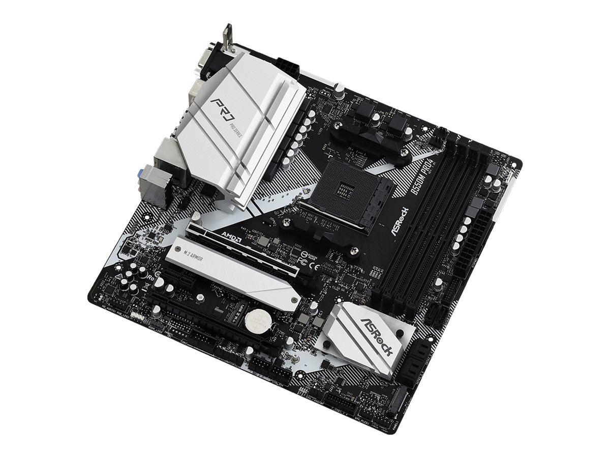 ASRock B550M Pro4 - Motherboard - micro ATX - Socket AM4 - AMD B550 Chipsatz - USB-C Gen2, USB 3.2 Gen 1, USB 3.2 Gen 2 - Gigabit LAN - Onboard-Grafik (CPU erforderlich)