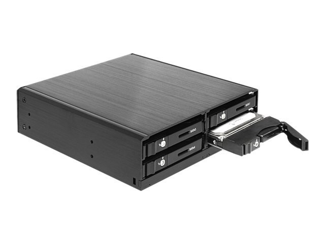 Delock 5.25" Mobile Rack for 4 x 2.5? SATA HDD / SSD - Gehäuse für Speicherlaufwerke mit Lüfter - 2.5" (6.4 cm)