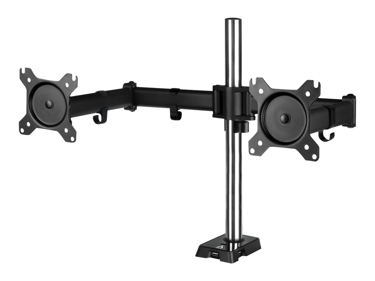 Arctic Befestigungskit (Stange, Klammer, Montagearm, Schrauben, Kabelklammer, Seilhaken) - für 2 LCD-Displays - Stahl, flugzeuggeeignetes ADC12-Aluminium - mattschwarz - Bildschirmgröße: bis zu 86,4 cm (bis zu 34 Zoll)