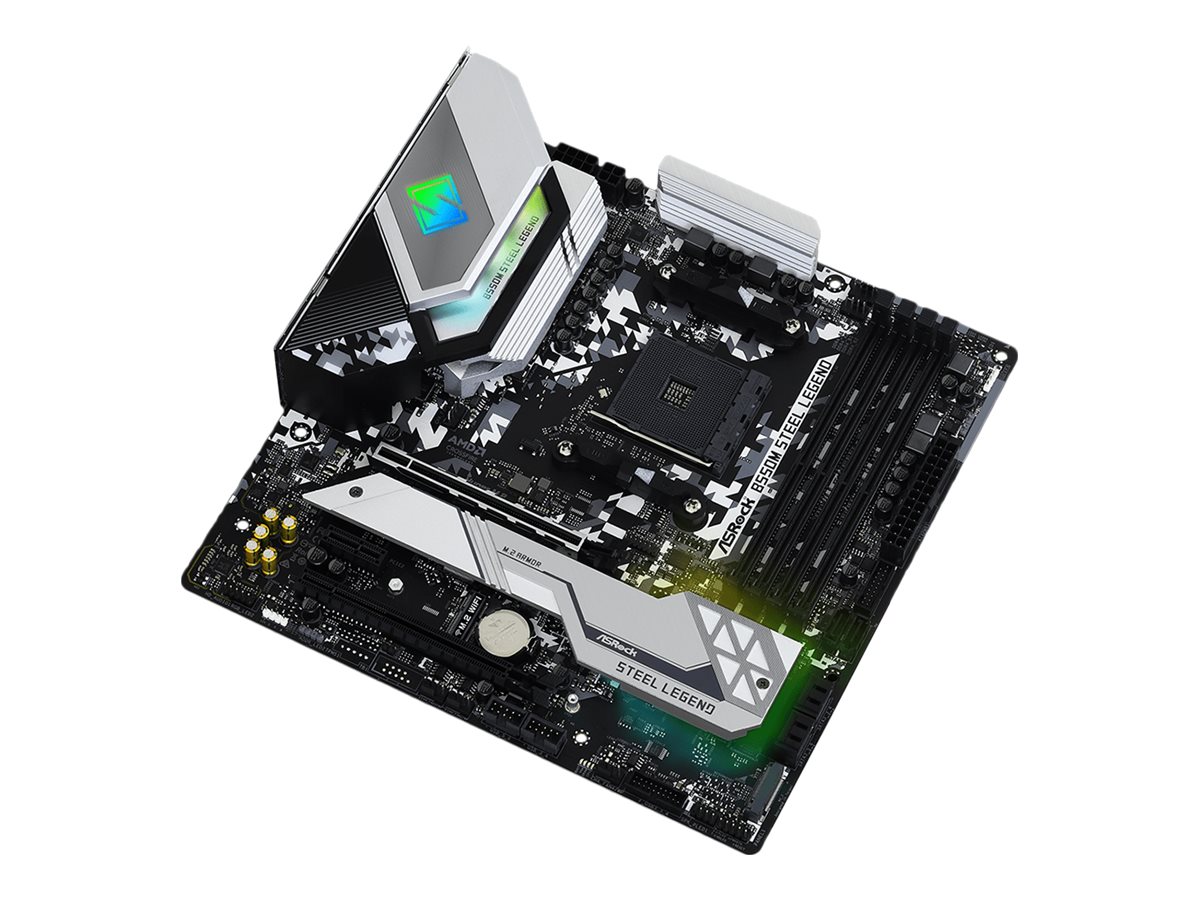 ASRock B550M Steel Legend - Motherboard - micro ATX - Socket AM4 - AMD B550 Chipsatz - USB-C Gen2, USB 3.2 Gen 1, USB 3.2 Gen 2 - 2.5 Gigabit LAN - Onboard-Grafik (CPU erforderlich)