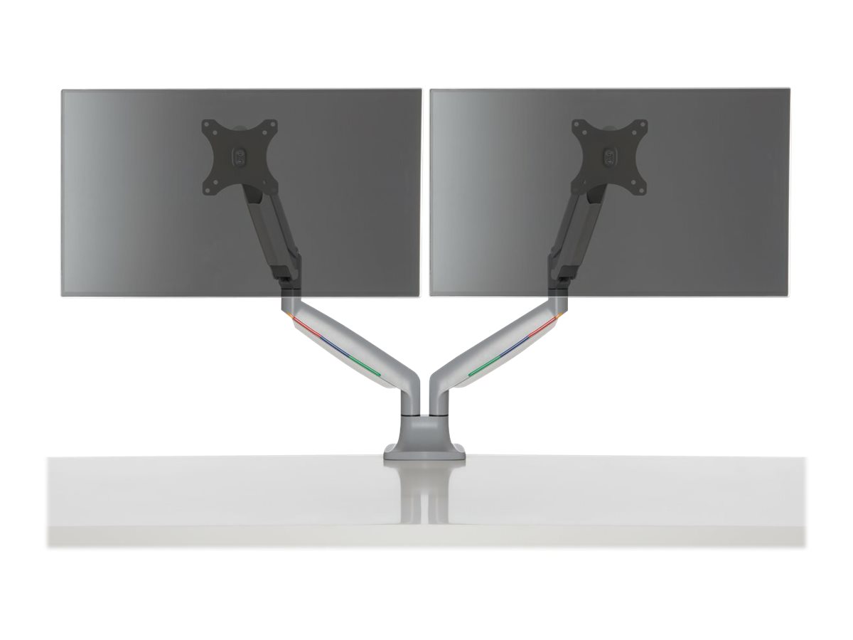 Kensington SmartFit One-Touch Dual Monitor Arm - Befestigungskit - einstellbarer Arm - für 2 Monitore - Metall - silbergrau - Bildschirmgröße: 33-81.3 cm (13"-32")