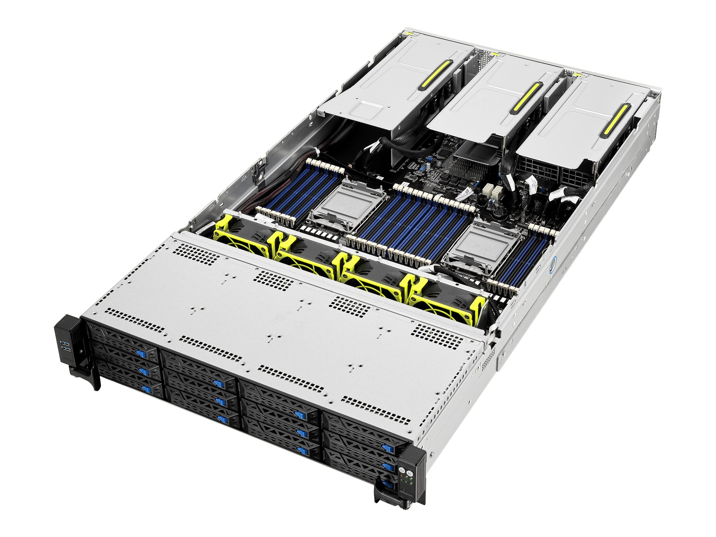 ASUS RS720-E10-RS12 - Server - Rack-Montage - 2U - zweiweg - keine CPU - RAM 0 GB - SATA - Hot-Swap 6.4 cm, 8.9 cm (2.5", 3.5")