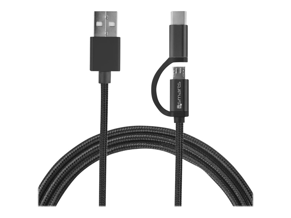 4smarts ComboCord - USB-Kabel - USB (M) zu Micro-USB Type B/USB-C (M)
