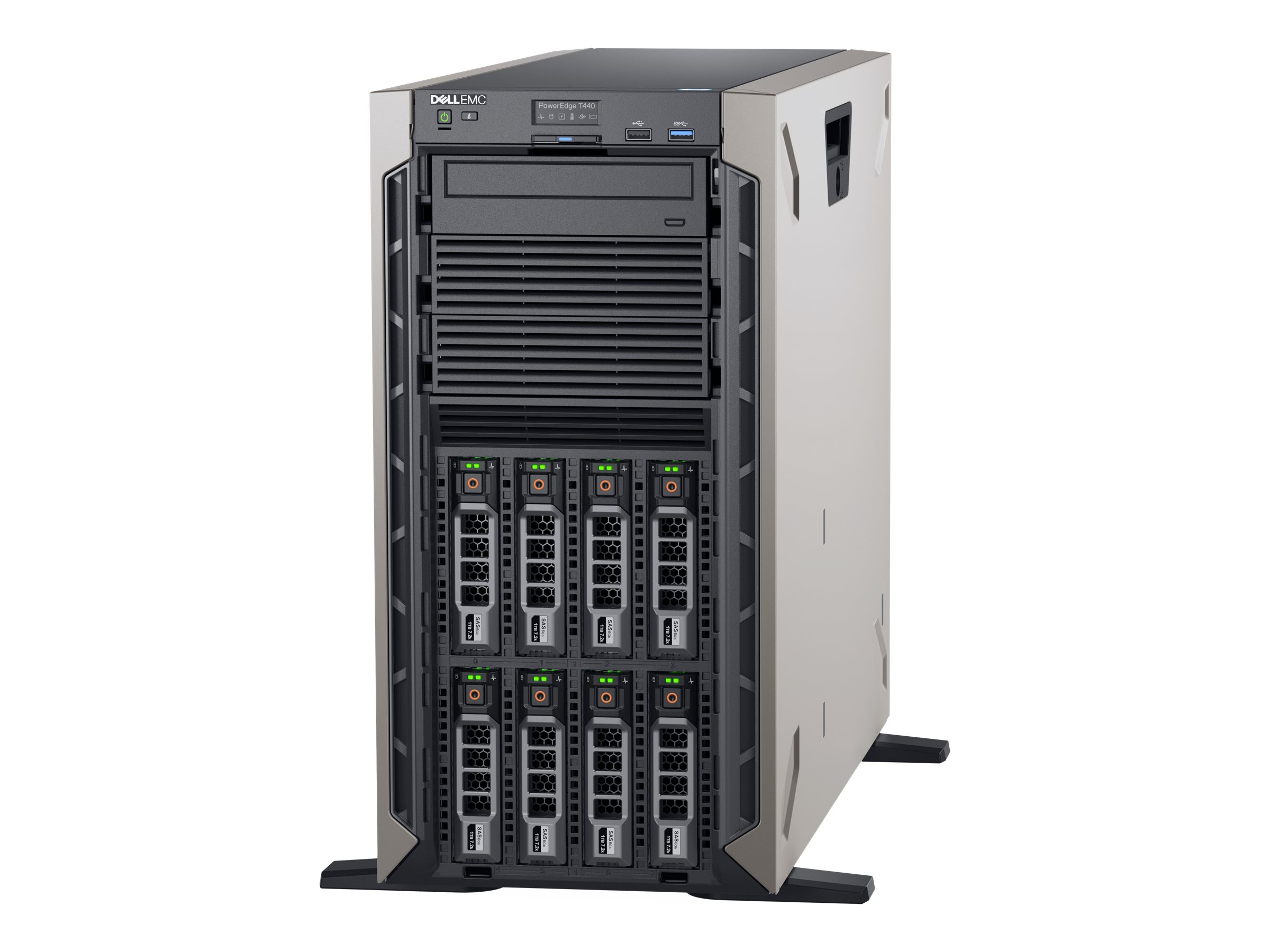 Dell PowerEdge T440 - Server - Tower - 5U - zweiweg - 1 x Xeon Silver 4210R / 2.1 GHz - RAM 32 GB - SAS - Hot-Swap 6.4 cm (2.5")