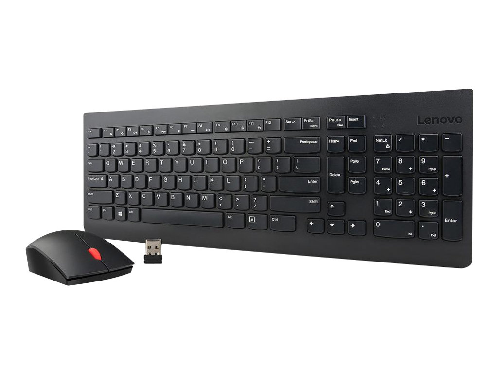 Lenovo Essential Wireless Combo - Tastatur-und-Maus-Set - kabellos - 2.4 GHz - Deutsch - für S510; ThinkCentre M700; M71X; M810; M910; ThinkPad L470; T470; X1 Carbon (5th Gen)