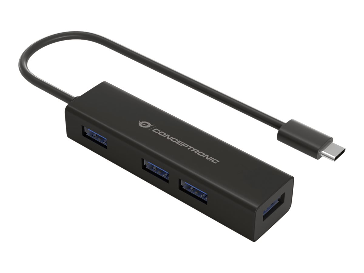 Conceptronic HUBBIES07B - Hub - 4 x SuperSpeed USB 3.0