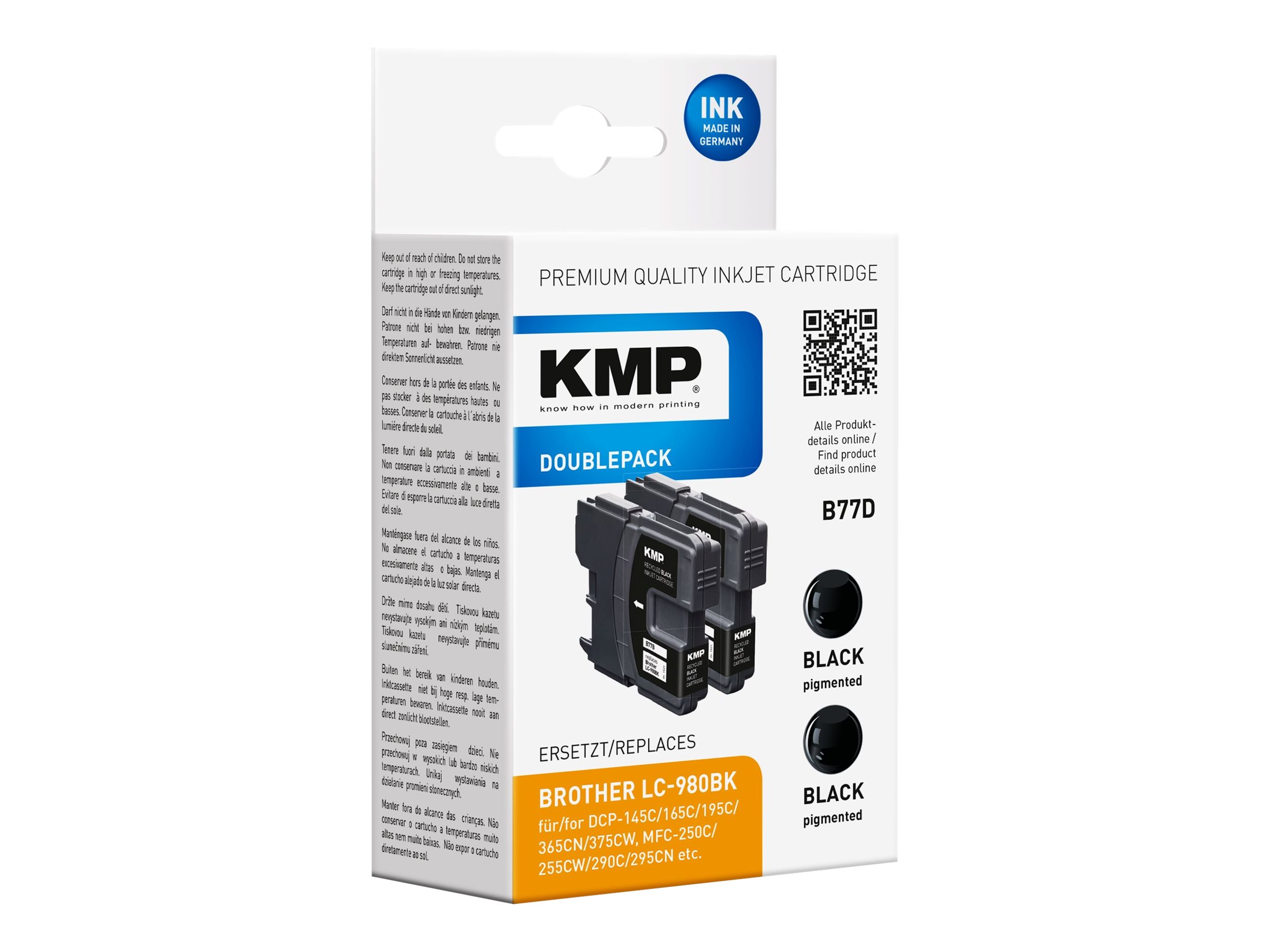 KMP B77D - 2er-Pack - 9.1 ml - Schwarz - kompatibel