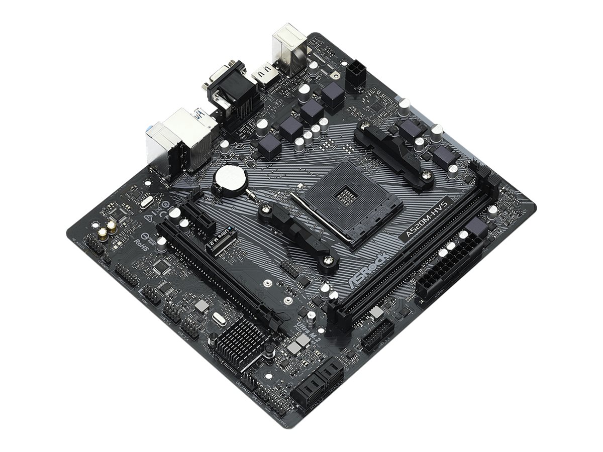 ASRock A520M-HVS - Motherboard - micro ATX - Socket AM4 - AMD A520 Chipsatz - USB 3.2 Gen 1 - Gigabit LAN - Onboard-Grafik (CPU erforderlich)