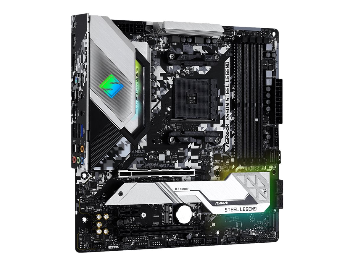 ASRock B550M Steel Legend - Motherboard - micro ATX - Socket AM4 - AMD B550 Chipsatz - USB-C Gen2, USB 3.2 Gen 1, USB 3.2 Gen 2 - 2.5 Gigabit LAN - Onboard-Grafik (CPU erforderlich)