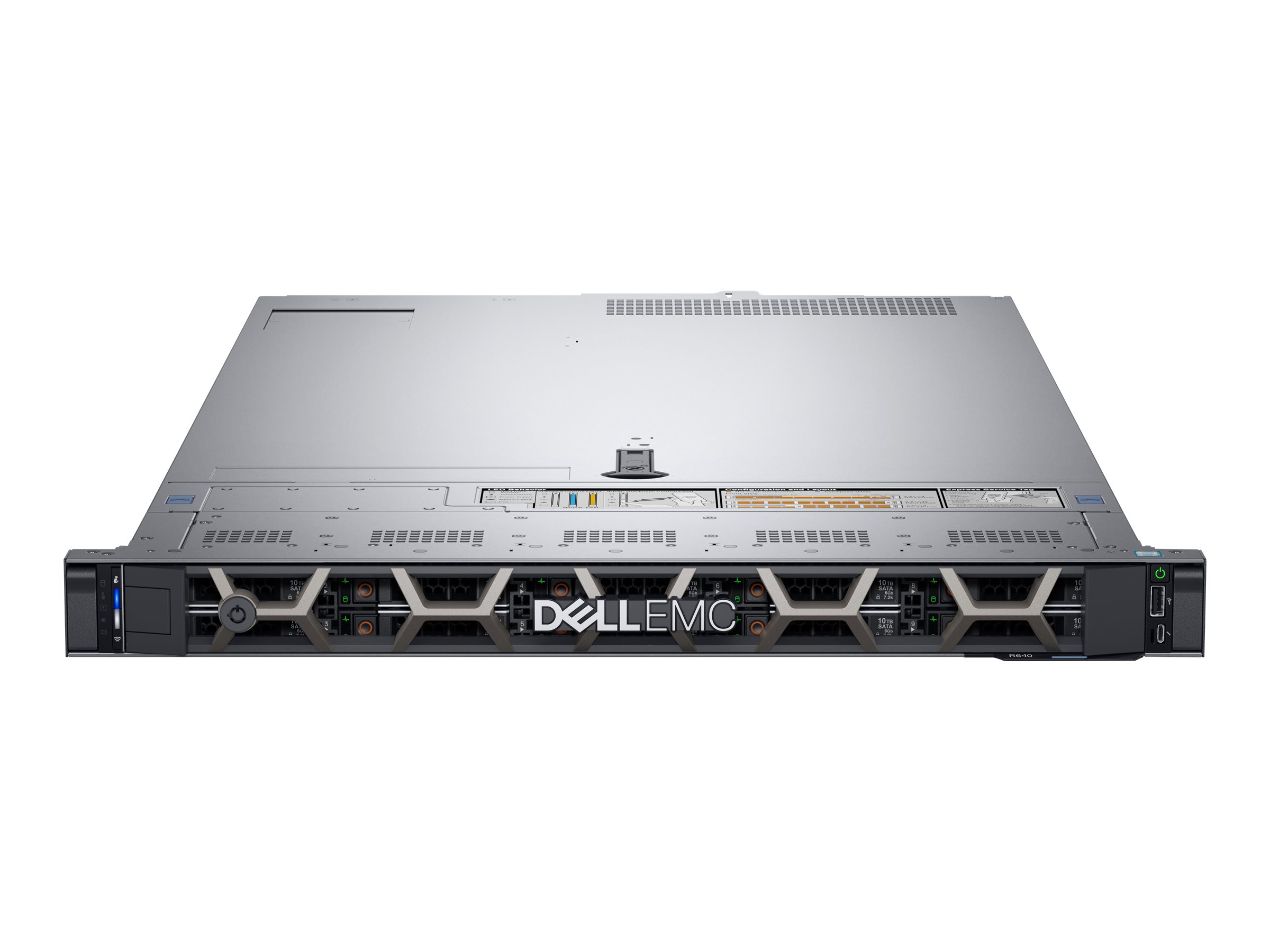 Dell PowerEdge R640 - Server - Rack-Montage - 1U - zweiweg - 1 x Xeon Silver 4210R / 2.4 GHz - RAM 32 GB - SAS - Hot-Swap 6.4 cm (2.5")