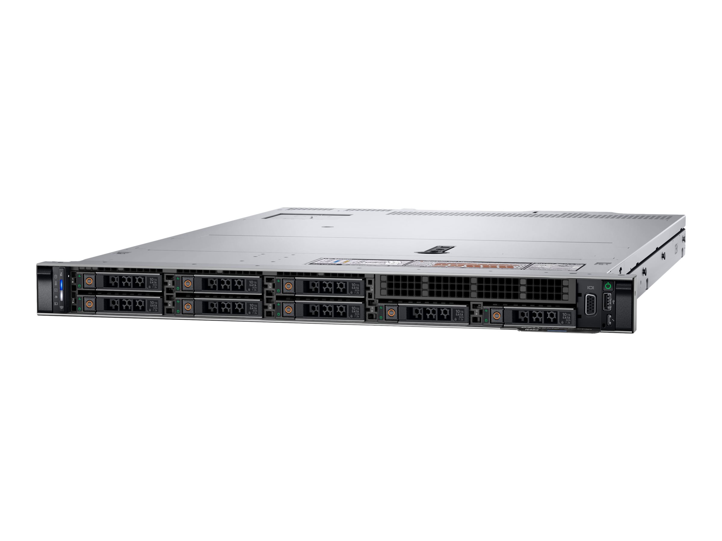 Dell PowerEdge R450 - Server - Rack-Montage - 1U - zweiweg - 1 x Xeon Silver 4310 / 2.1 GHz - RAM 32 GB - SAS - Hot-Swap 6.4 cm (2.5")