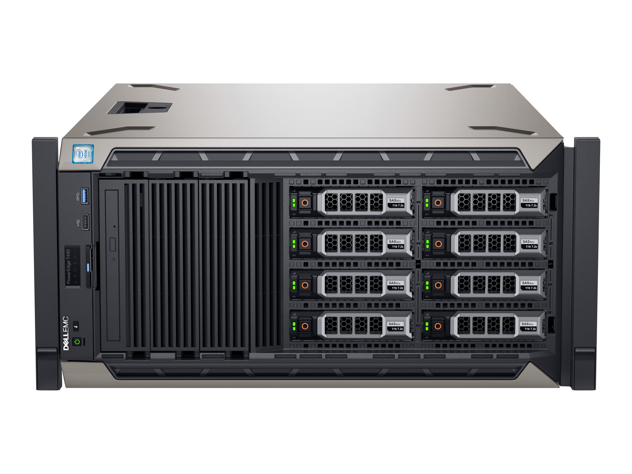 Dell PowerEdge T440 - Server - Tower - 5U - zweiweg - 1 x Xeon Silver 4210R / 2.1 GHz - RAM 32 GB - SAS - Hot-Swap 6.4 cm (2.5")