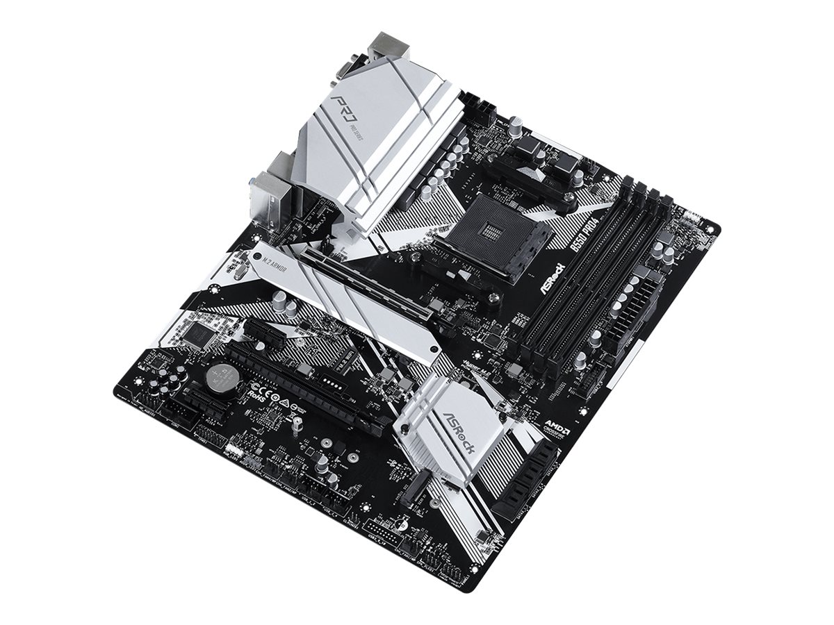 ASRock B550 Pro4 - Motherboard - ATX - Socket AM4 - AMD B550 Chipsatz - USB-C Gen2, USB 3.2 Gen 1, USB 3.2 Gen 2 - Gigabit LAN - Onboard-Grafik (CPU erforderlich)